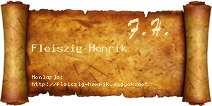 Fleiszig Henrik névjegykártya